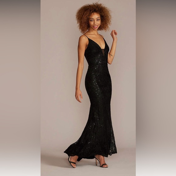 Prom David's Bridal Black Sequin Dress David's Bridal Dresses Black  Sequin Prom Dress Poshmark